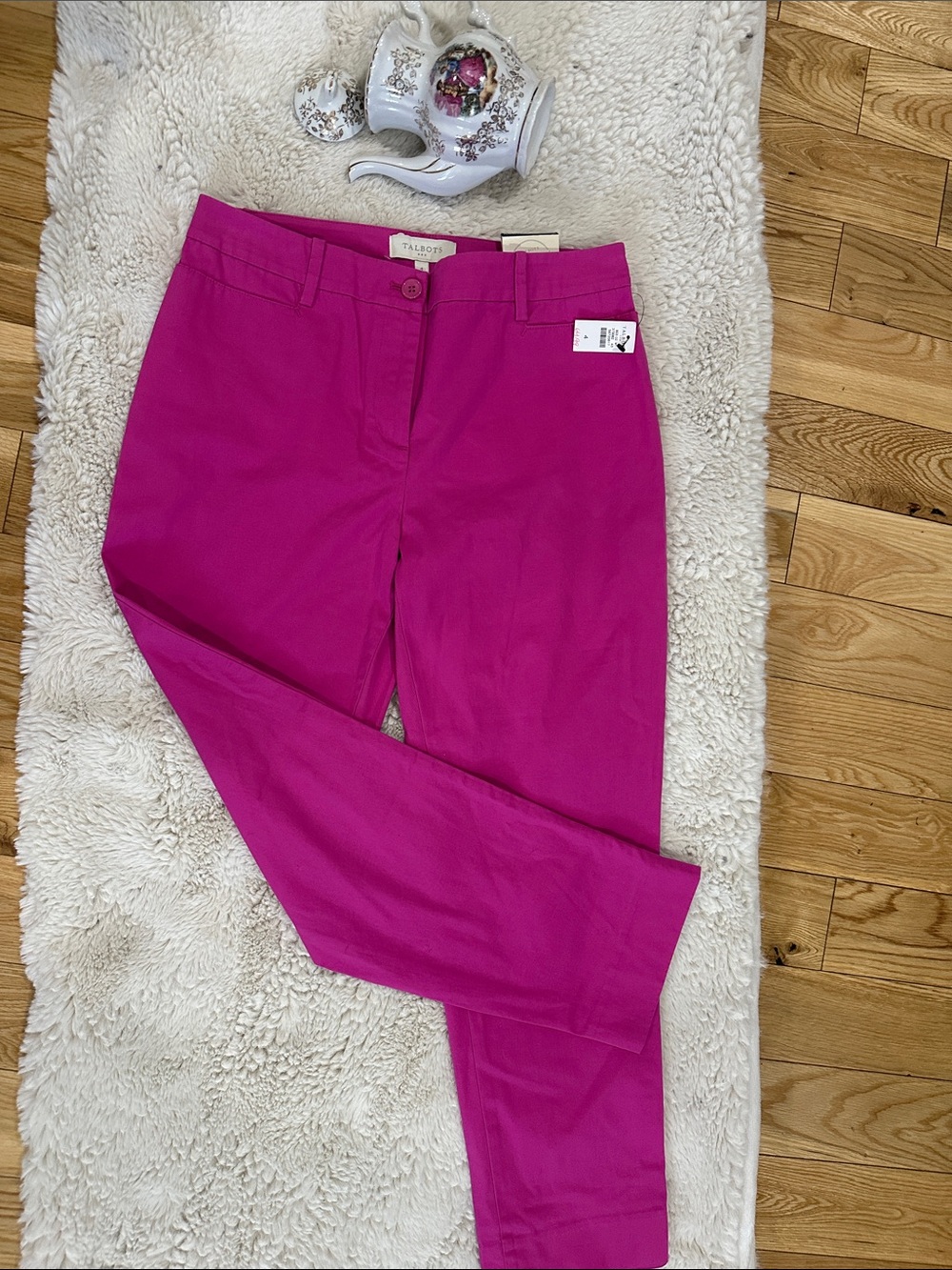 Talbots Hot Pink Straight-Leg Chinos